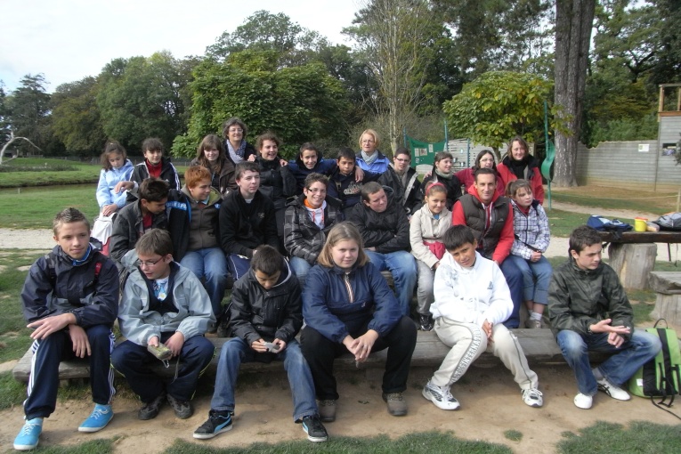 Les élèves au parc de branféré
